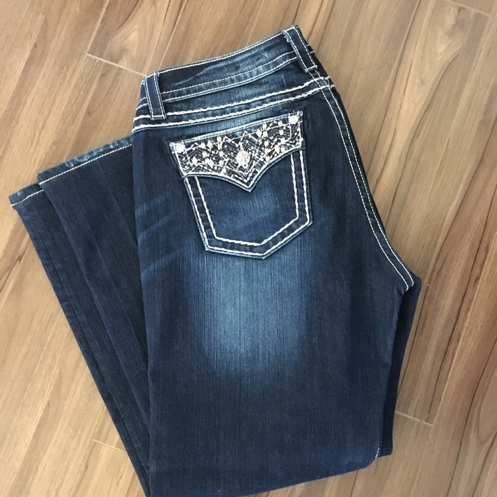 Miss Me Dark Wash mid-rise Jeans WORN ONCE